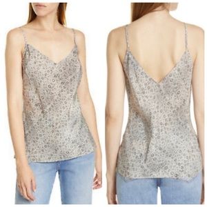 Frame 100% Silk Leopard Animal Print Tank